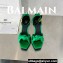 Balamin Heel 9.5cm Uma Satin Silk Sandals Green 2024