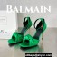 Balamin Heel 9.5cm Uma Satin Silk Sandals Green 2024