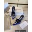 Manolo Blahnik Heel 9.5cm Satin Namutri Mules Blue