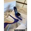 Manolo Blahnik Heel 9.5cm Satin Namutri Mules Blue