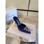 Manolo Blahnik Heel 9.5cm Satin Namutri Mules Blue