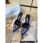 Manolo Blahnik Heel 9.5cm Satin Namutri Mules Blue