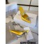 Manolo Blahnik Heel 9.5cm Satin Namutri Mules Yellow