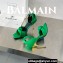 Balamin Heel 9.5cm Uma Satin Silk Sandals Green 2024