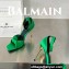 Balamin Heel 9.5cm Uma Satin Silk Sandals Green 2024