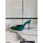 Manolo Blahnik Heel 9.5cm Satin Namutri Mules Green