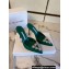 Manolo Blahnik Heel 9.5cm Satin Namutri Mules Green
