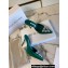Manolo Blahnik Heel 9.5cm Satin Namutri Mules Green