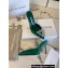 Manolo Blahnik Heel 9.5cm Satin Namutri Mules Green