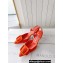 Manolo Blahnik Heel 7cm MAYSLI Suede Buckle Slingback Mules Orange