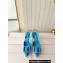 Manolo Blahnik Heel 7cm MAYSLI Suede Buckle Slingback Mules Blue