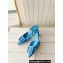 Manolo Blahnik Heel 7cm MAYSLI Suede Buckle Slingback Mules Blue