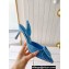 Manolo Blahnik Heel 7cm MAYSLI Suede Buckle Slingback Mules Blue