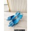 Manolo Blahnik Heel 7cm MAYSLI Suede Buckle Slingback Mules Blue
