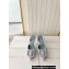 Manolo Blahnik Heel 7cm MAYSLI Suede Buckle Slingback Mules Light Gray
