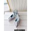 Manolo Blahnik Heel 7cm MAYSLI Suede Buckle Slingback Mules Light Gray