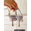 Manolo Blahnik Heel 7cm MAYSLI Suede Buckle Slingback Mules Light Gray