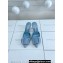 Manolo Blahnik Heel 7cm MAYSALE Suede Buckle Mules Gray Blue