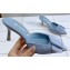 Manolo Blahnik Heel 7cm MAYSALE Suede Buckle Mules Gray Blue