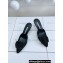 Manolo Blahnik Heel 7cm MAYSALEBI Lace Grosgrain Buckle Mules Black