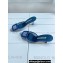 Manolo Blahnik Heel 7cm MAYSALEBI Lace Grosgrain Buckle Mules Blue