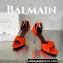 Balamin Heel 9.5cm Uma Satin Silk Sandals Orange 2024