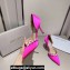 Jimmy Choo Heel 8.5cm Aurelie 85 Pointed Pumps Fuchsia Satin with Pearl Embellishment 2024