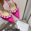 Jimmy Choo Heel 8.5cm Aurelie 85 Pointed Pumps Fuchsia Satin with Pearl Embellishment 2024