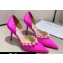 Jimmy Choo Heel 8.5cm Aurelie 85 Pointed Pumps Fuchsia Satin with Pearl Embellishment 2024