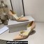 Jimmy Choo Heel 8.5cm Aurelie 85 Pointed Pumps Patent Leather Nude with Pearl Embellishment 2024