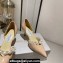 Jimmy Choo Heel 8.5cm Aurelie 85 Pointed Pumps Patent Leather Nude with Pearl Embellishment 2024