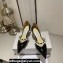 Jimmy Choo Heel 8.5cm Aurelie 85 Pointed Pumps Patent Leather Black with Pearl Embellishment 2024