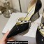 Jimmy Choo Heel 8.5cm Aurelie 85 Pointed Pumps Patent Leather Black with Pearl Embellishment 2024