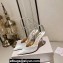Jimmy Choo Heel 10cm Saeda 100 Pumps Crystals Satin White with Crystal Embellishment 2024