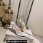 Jimmy Choo Heel 10cm Saeda 100 Pumps Crystals Satin White with Crystal Embellishment 2024