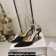 Jimmy Choo Heel 8.5cm Saeda 85 Pumps Crystals Suede Black with Crystal Embellishment 2024