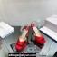 Jimmy Choo Platform 125 Saeda Sandals Satin Red with Crystal Embellishment 2024