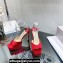 Jimmy Choo Platform 125 Saeda Sandals Satin Red with Crystal Embellishment 2024