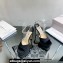 Jimmy Choo Platform 125 Saeda Sandals Satin Black with Crystal Embellishment 2024
