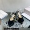 Jimmy Choo Platform 125 Saeda Sandals Suede Black with Crystal Embellishment 2024