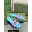 Gucci Women's Interlocking G cut-out Slide sandals 694451 Light blue and lilac suede 2024