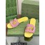 Gucci Women's Interlocking G cut-out Slide sandals 694451 Light pink and yellow suede 2024