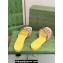 Gucci Women's Interlocking G cut-out Slide sandals 694451 Light pink and yellow suede 2024