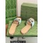Gucci Women's Interlocking G cut-out Slide sandals 694451 Pale green and light brown suede 2024