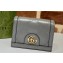 Gucci GG Matelassé card case Wallet 723786 in Gray leather