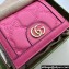 Gucci GG Matelassé card case Wallet 723786 in Pink leather