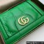 Gucci GG Matelassé card case Wallet 723786 in Green leather