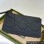 Gucci GG rubber-effect zip Card Case 771314 in Black leather