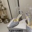 Jimmy Choo Heel 8.5cm Saeda 85 Pumps Glitter Silver with Crystal Embellishment 2024