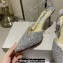 Jimmy Choo Heel 8.5cm Saeda 85 Pumps Glitter Silver with Crystal Embellishment 2024